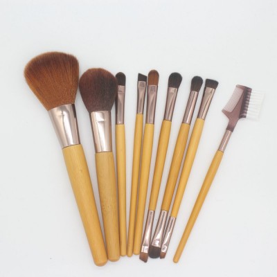 Factory OEM professional bamboo handle makeup brushes powder eye brush